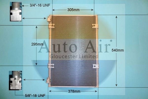 AUTO AIR 16-2027 Air Conditioning Condenser Air Con 4-Point Mount Replacement