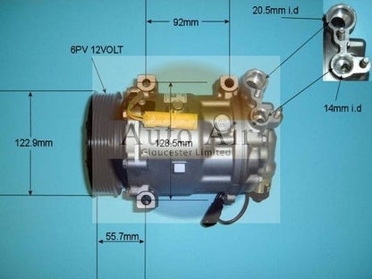 AUTO AIR 14-1304R Air Conditioning Compressor Fits Citroen C5 Peugeot 407 607