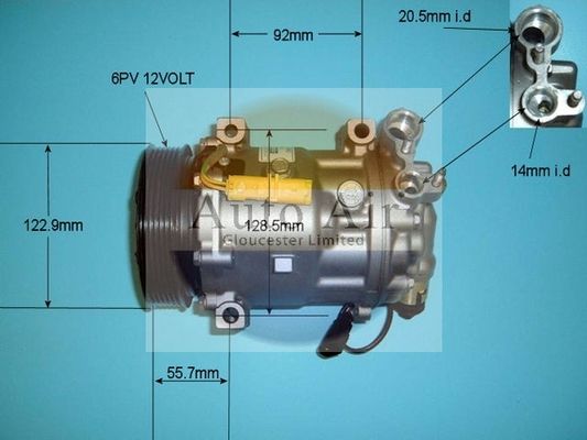 AUTO AIR 14-1304R Air Conditioning Compressor Fits Citroen C5 Peugeot 407 607