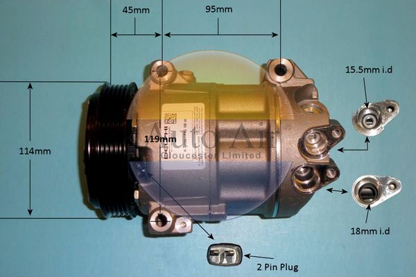 AUTO AIR 14-7135 Air Compressor A/C Air Conditioning Fits Fiat Tipo 500L