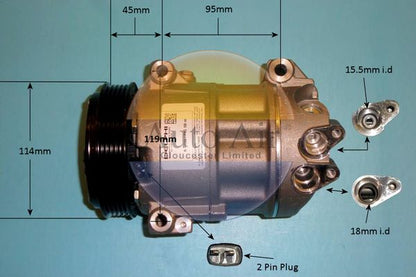 AUTO AIR 14-7135 Air Compressor A/C Air Conditioning Fits Fiat Tipo 500L