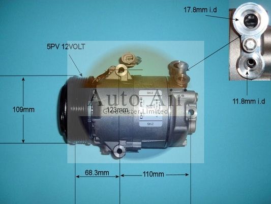 AUTO AIR 14-1232 Air Compressor A/C Air Con Air Conditioning Fits Vauxhall
