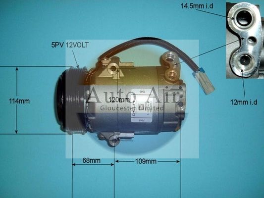 AUTO AIR 14-4396 Air Conditioning Compressor A/C Air Con Replacement 12V Voltage