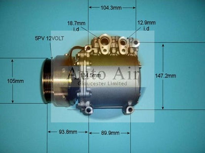AUTO AIR 14-1189P Air Compressor A/C Air Conditioning Fits Mitsubishi Carisma