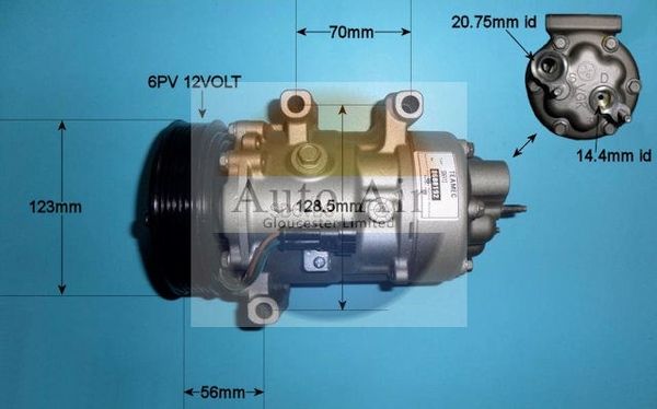 AUTO AIR 14-1444R Air Compressor A/C Air Con Air Conditioning Fits Peugeot 307