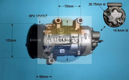 AUTO AIR 14-1444R Air Compressor A/C Air Con Air Conditioning Fits Peugeot 307