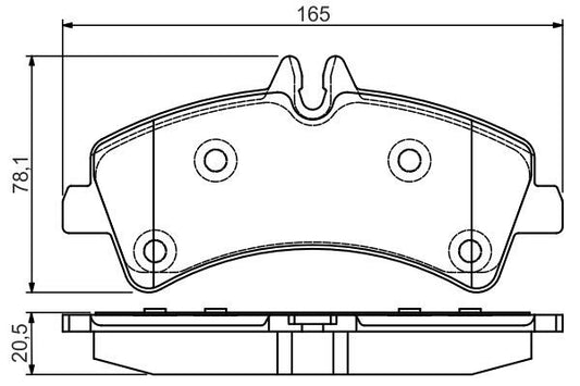 BOSCH 0986495099 Brake Pad Set For Disc Brake Rear Fits Mercedes-Benz VW
