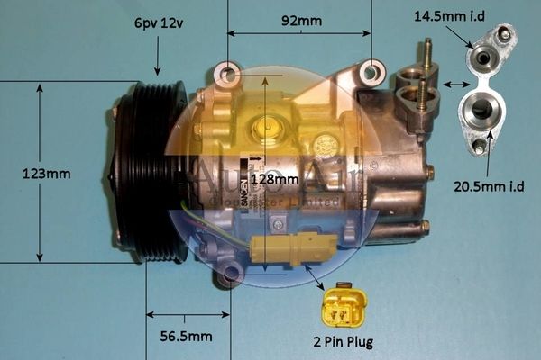 AUTO AIR 14-7482 Air Conditioning Compressor Fits Citroen Fiat Mini Peugeot