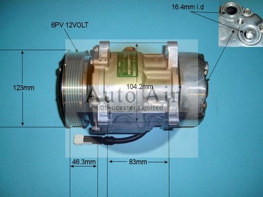AUTO AIR 14-7486 Air Compressor A/C Air Conditioning Fits Citroen Fiat Peugeot