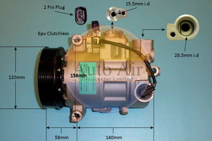 AUTO AIR 14-9729P Air Compressor A/C Air Con Air Conditioning Fits Audi A6