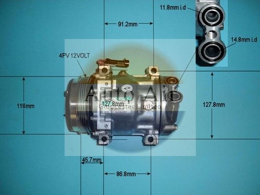 AUTO AIR 14-7884 Air Compressor A/C Air Conditioning Fits Citroen Fiat Peugeot