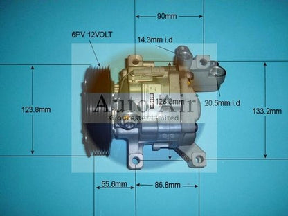 AUTO AIR 14-1439R Air Conditioning Compressor Fits Citroen Peugeot Toyota