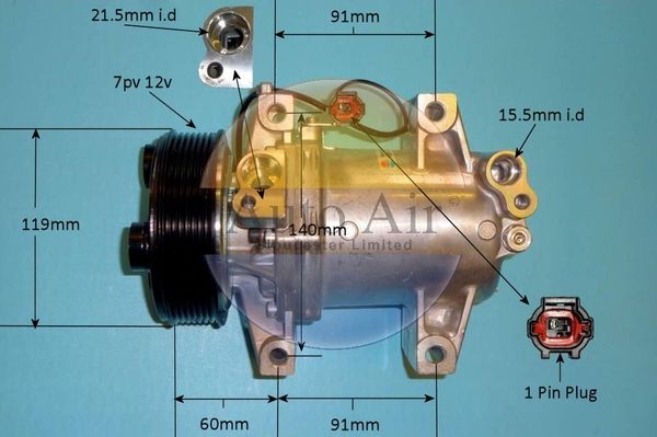 Auto Air 14-0248P A/C Air Con Compressor Air Conditioning Fits Nissan Navara