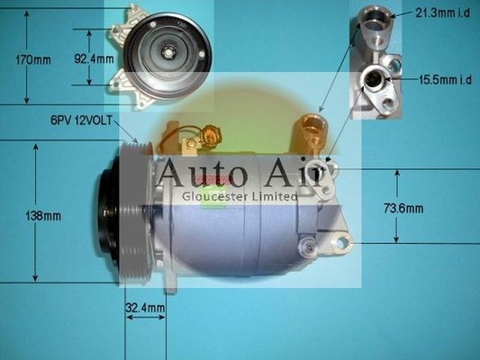 AUTO AIR 14-1454 Air Compressor A/C Air Con Air Conditioning Fits Nissan Murano