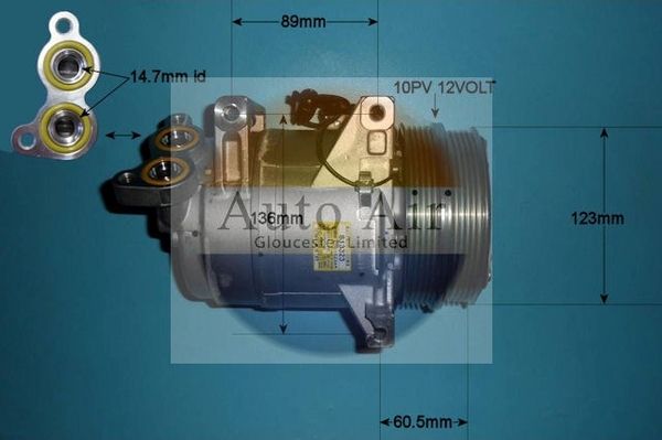 AUTO AIR 14-1000 Air Compressor A/C Air Con Air Conditioning Fits Ford Volvo