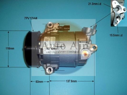 AUTO AIR 14-9155 Air Compressor A/C Air Conditioning Fits Nissan Renault