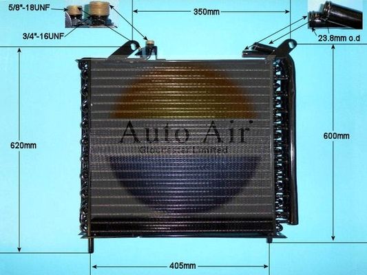 AUTO AIR 16-2009 Air Conditioning Condenser A/C Replacement Fits JOHN DEERE