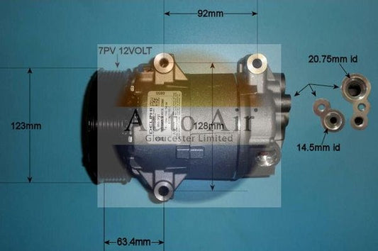 AUTO AIR 14-1115 Air Compressor A/C Air Con Air Conditioning Fits Renault