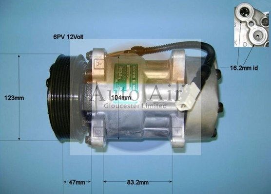 AUTO AIR 14-7487 Air Compressor A/C Air Conditioning Fits Citroen Fiat Peugeot