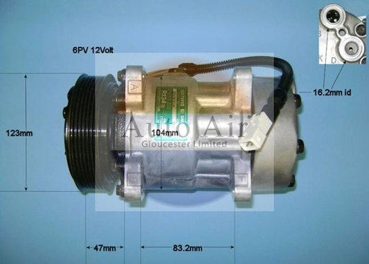AUTO AIR 14-7487 Air Compressor A/C Air Conditioning Fits Citroen Fiat Peugeot