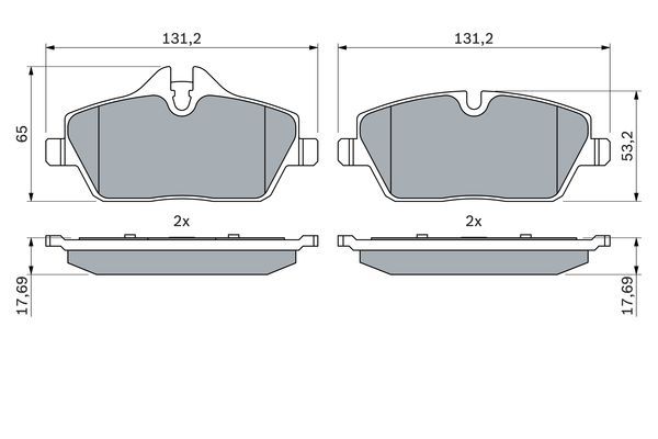 BOSCH 0986494120 Brake Pad Set For Disc Brake 16.8mm Thickness Fits BMW MINI