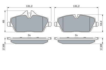 BOSCH 0986494120 Brake Pad Set For Disc Brake 16.8mm Thickness Fits BMW MINI