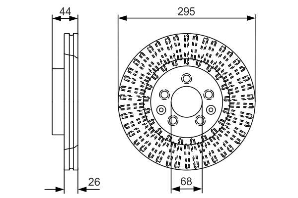 BOSCH 0986479D16 Brake Disc Front Vented Fits Qashqai X-Trail Renault Kadjar