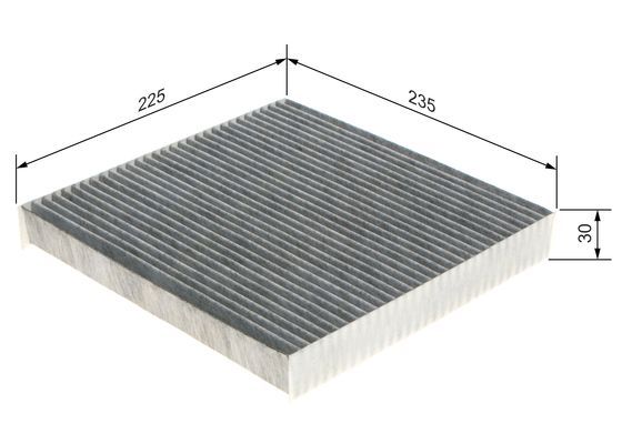 BOSCH 1987435518 Cabin Air Filter 235mm Length Activated Carbon Fits Honda