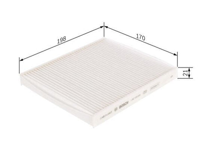BOSCH 1987435065 Cabin Air Filter 198mm Length Particulate Fits BMW X5 X6