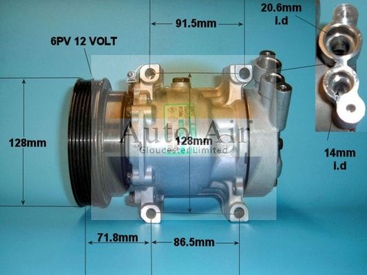 AUTO AIR 14-1202 Air Compressor A/C Air Con Air Conditioning Fits Renault