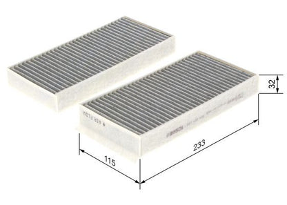 BOSCH 1987435538 Cabin Air Filter Fits BMW 2 Series i3 X1 Mini Mini Clubman