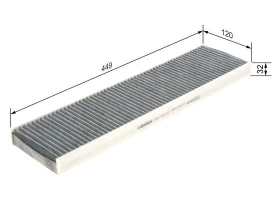 BOSCH 1987435537 Cabin Air Filter 449mm Length Activated Carbon Fits Mini