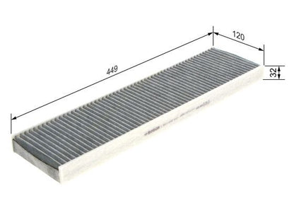 BOSCH 1987435537 Cabin Air Filter 449mm Length Activated Carbon Fits Mini