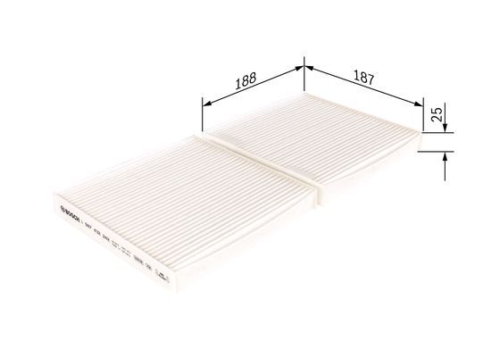BOSCH 1987432242 Cabin Air Filter 187mm Length Particulate Fits BMW X3 X4