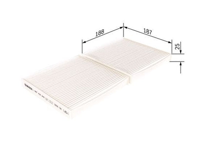 BOSCH 1987432242 Cabin Air Filter 187mm Length Particulate Fits BMW X3 X4