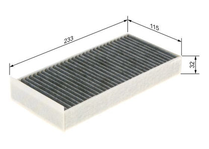 BOSCH 1987435582 Cabin Air Filter 233mm Length Activated Carbon Fits BMW Mini