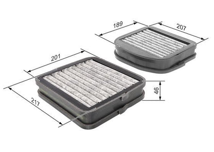 BOSCH 1987432533 Cabin Air Filter 226.9mm 45.5mm Height Fits Maybach Mercedes