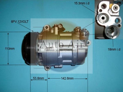 AUTO AIR 14-1145R Air Conditioning Compressor A/C Air Con Replacement Repair