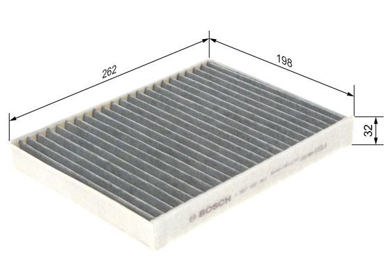 BOSCH 1987432361 Cabin Air Filter 262mm Length 32mm Height Fits BMW 5 Series