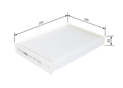 BOSCH 1987435010 Cabin Air Filter 180mm Particulate Fits Dacia Nissan Renault