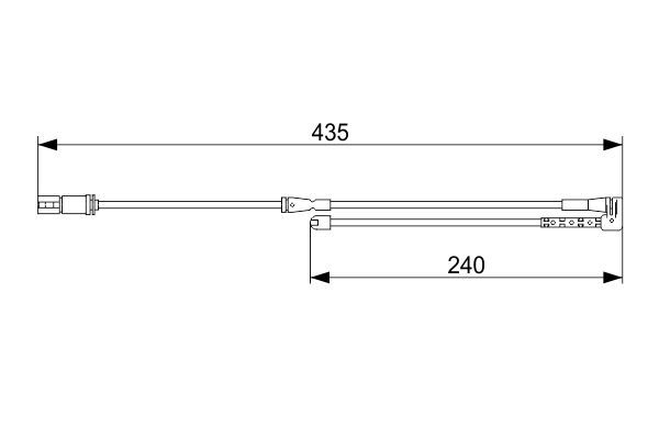 BOSCH 1987473543 Brake Pad Wear Warning Contact Front 435mm Length Fits Mini