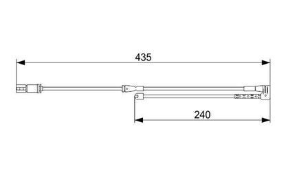 BOSCH 1987473543 Brake Pad Wear Warning Contact Front 435mm Length Fits Mini