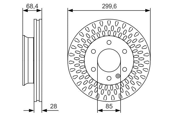 BOSCH 0986479R78 Brake Disc Front Vented 299.5mm Outer Ø Fits Mercedes-Benz VW