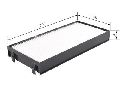 BOSCH 1987432219 Cabin Air Filter 293mm Length Particulate Fits BMW X5 X6