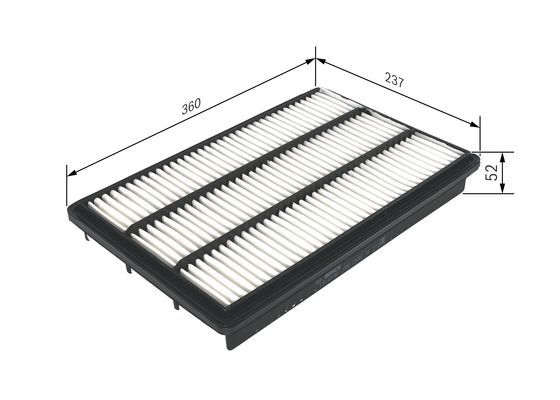 BOSCH 1457433339 Air Filter 360mm Length Insert 51.5mm Height Fits Mitsubishi