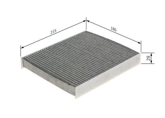 BOSCH 1987435590 Cabin Air Filter 215mm Length Activated Carbon For Lexus Toyota