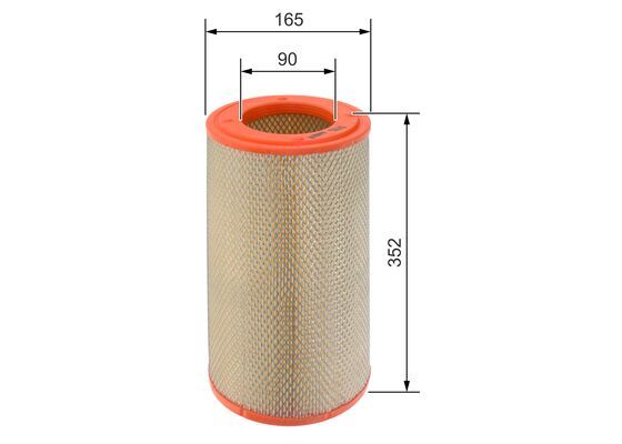 BOSCH 1457433332 Air Filter 165mm Outer Ø Insert Fits Iveco Daily Massif
