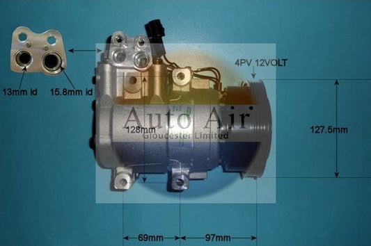AUTO AIR 14-1014 Air Compressor A/C Air Con Air Conditioning Fits Hyundai Getz