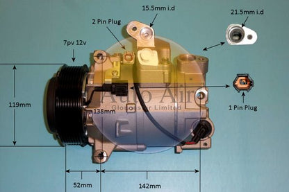 AUTO AIR 14-6262P Air Compressor A/C Air Con Air Conditioning Fits Nissan 370Z