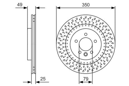 BOSCH 0986479D31 Brake Disc Rear Vented Internally Vented Fits Land Rover